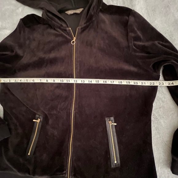 Tommy Bahama Women Velour Hoodie Jacket Full Zip Black Size XL - Picture 7 of 8